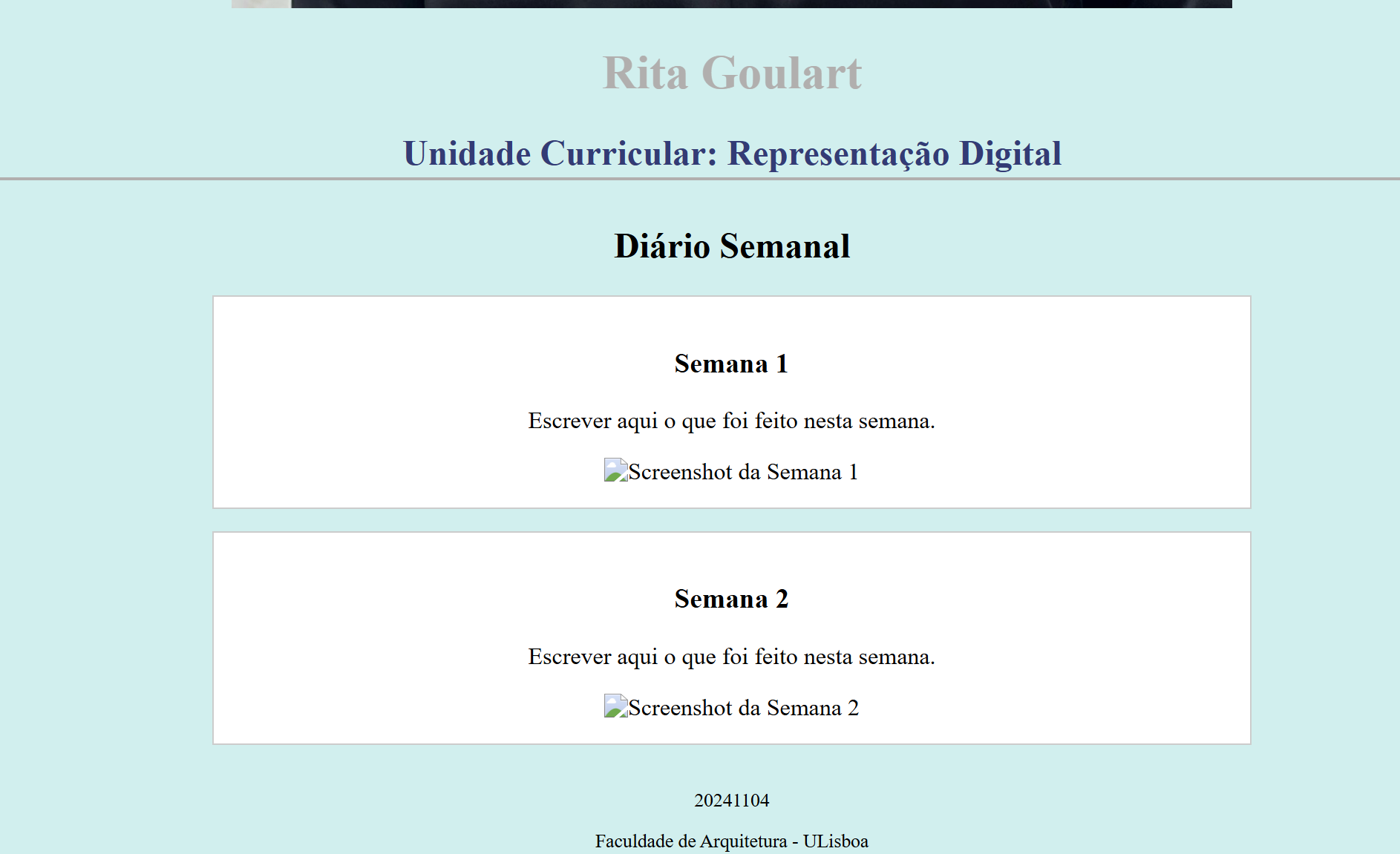 Screenshot da Semana 2
